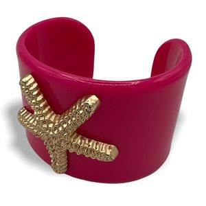 🍀 12/$20 Pink & Gold Starfish Plastic Cuff